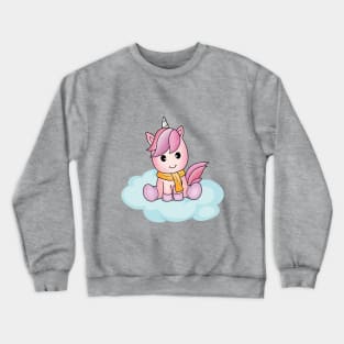 An adorable unicorn riding on a cloud Crewneck Sweatshirt